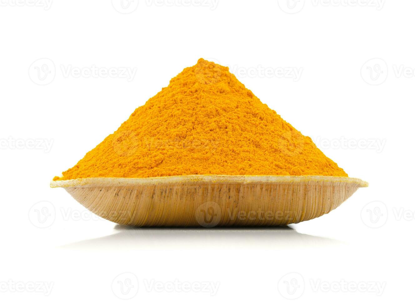 Turmeric Powder on White Background photo