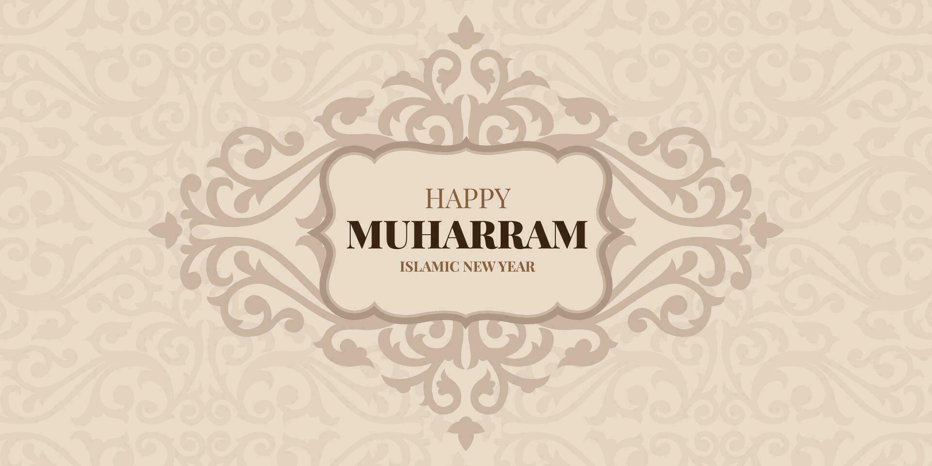 Muharram mubarak holy month hijri islamic new year Hijri 1444 friday july 29 Hijri derived from Hijra meaning migration starting point of Islamic calendar is migration of Prophet Muhammad from Mecca vector