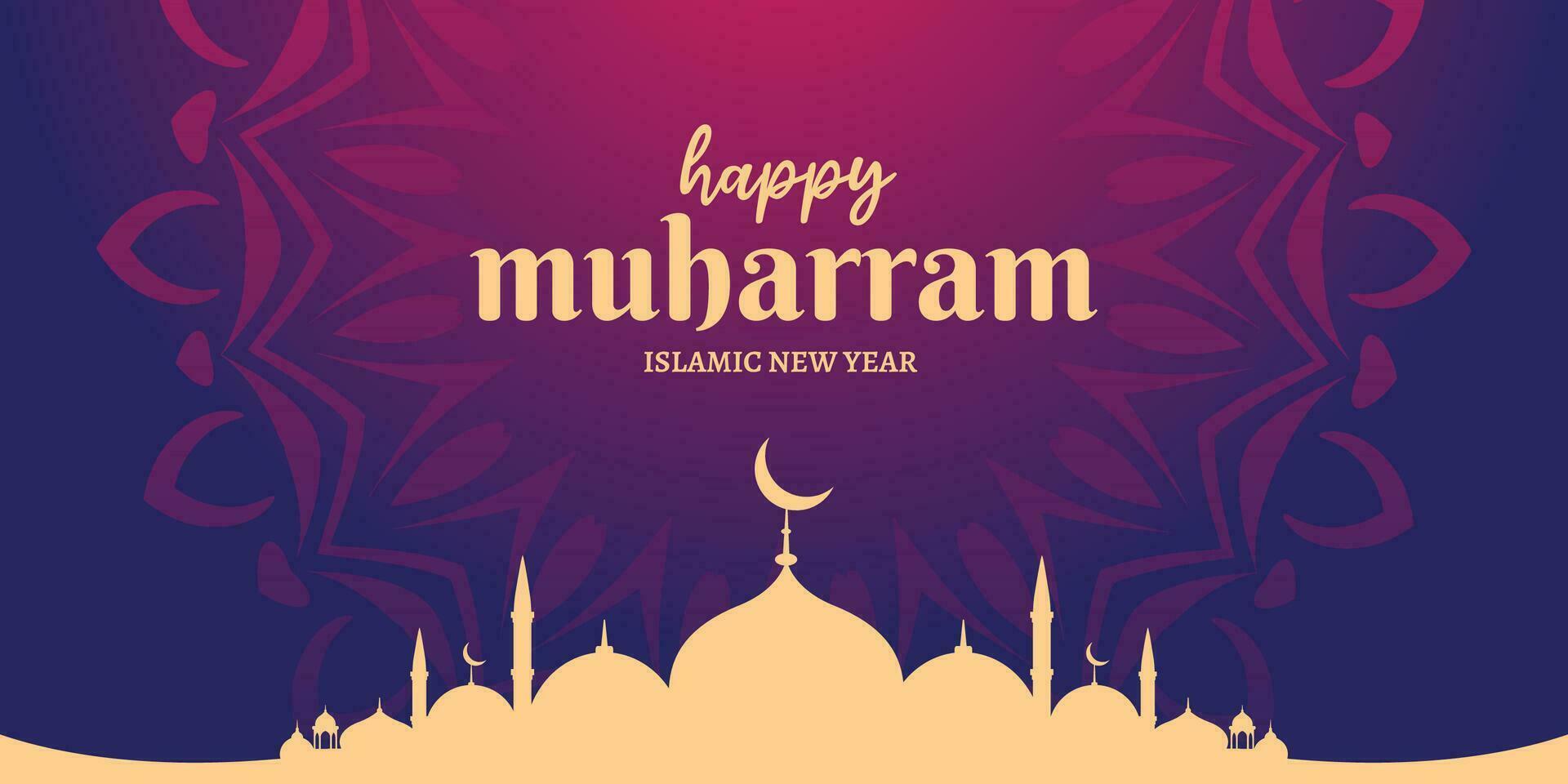 Muharram mubarak holy month hijri islamic new year Hijri 1444 friday july 29 Hijri derived from Hijra meaning migration starting point of Islamic calendar is migration of Prophet Muhammad from Mecca vector