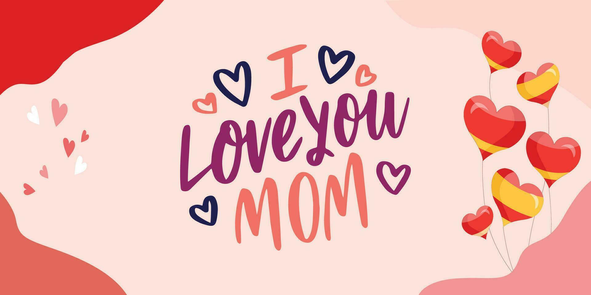 Happy Mothers Day elegant lettering banner pink. Calligraphy vector text and heart in frame background for Mother's Day. Best mom ever greeting card