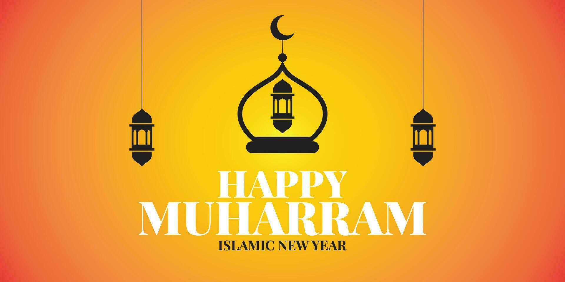 muharram Mubarak santo mes hijri islámico nuevo año hijri 1444 viernes julio 29 hijri derivado desde hijra sentido migración comenzando punto de islámico calendario es migración de profeta Mahoma desde la meca vector