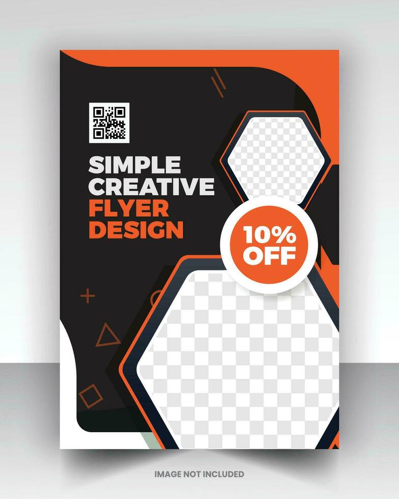 Simple medical flyer design vector art with editable fonts and decor nice color combination orange yellow black blue navy