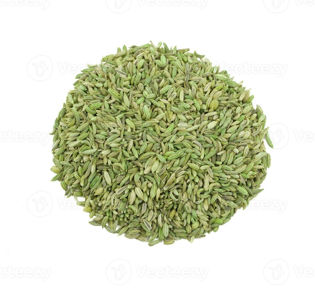 Healthy Fennel Seed or Saunf Indian Traditional Digestive Food on White Background photo