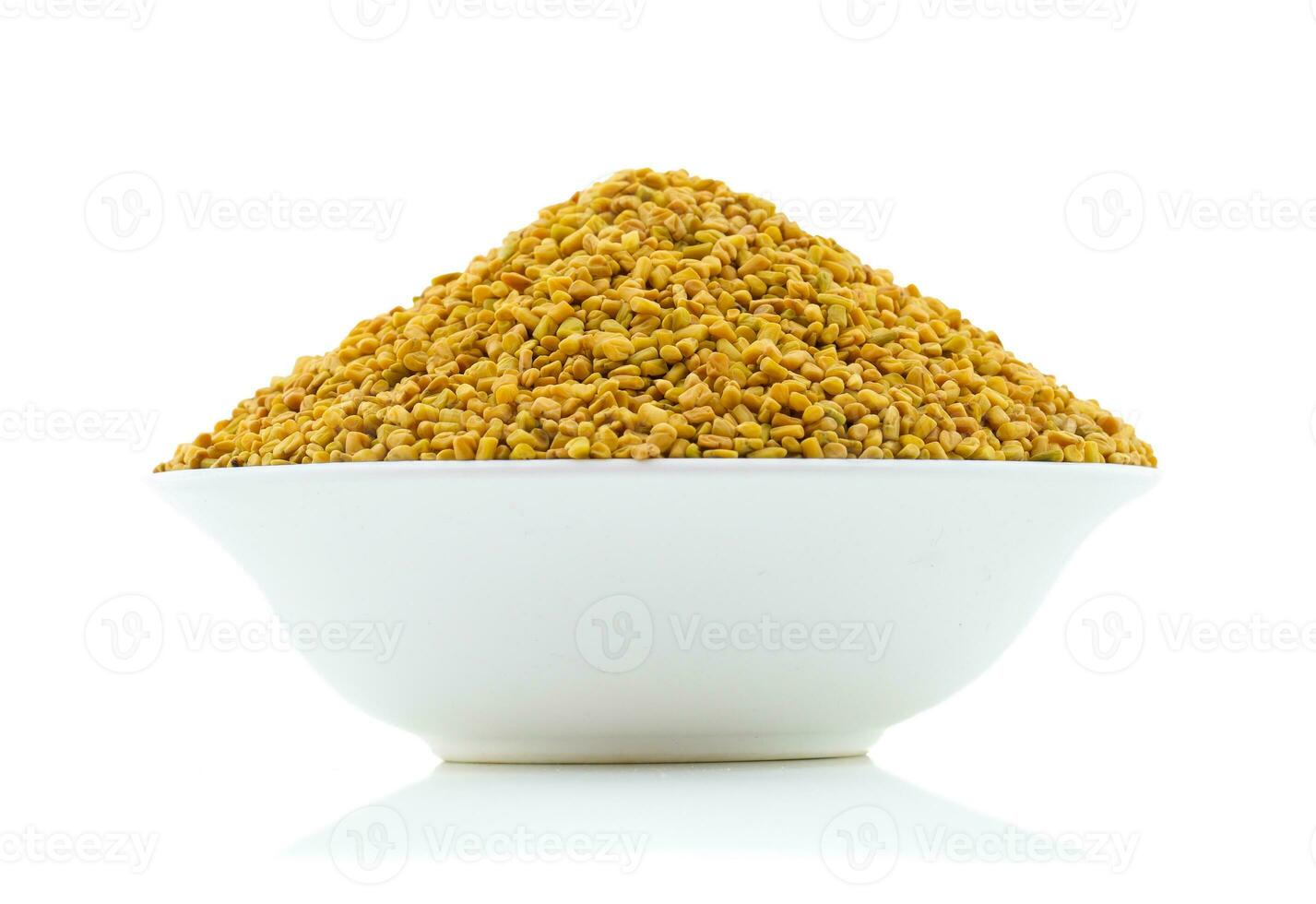 Fenugreek Seeds or Methi on White Background photo