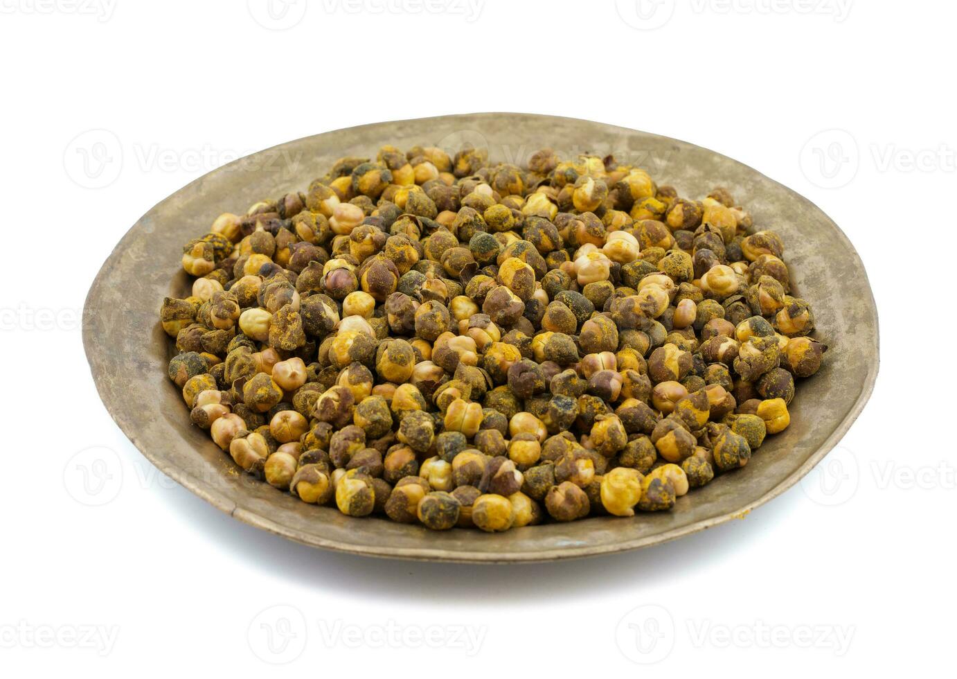 Roasted Chickpea or Gram on White Background photo
