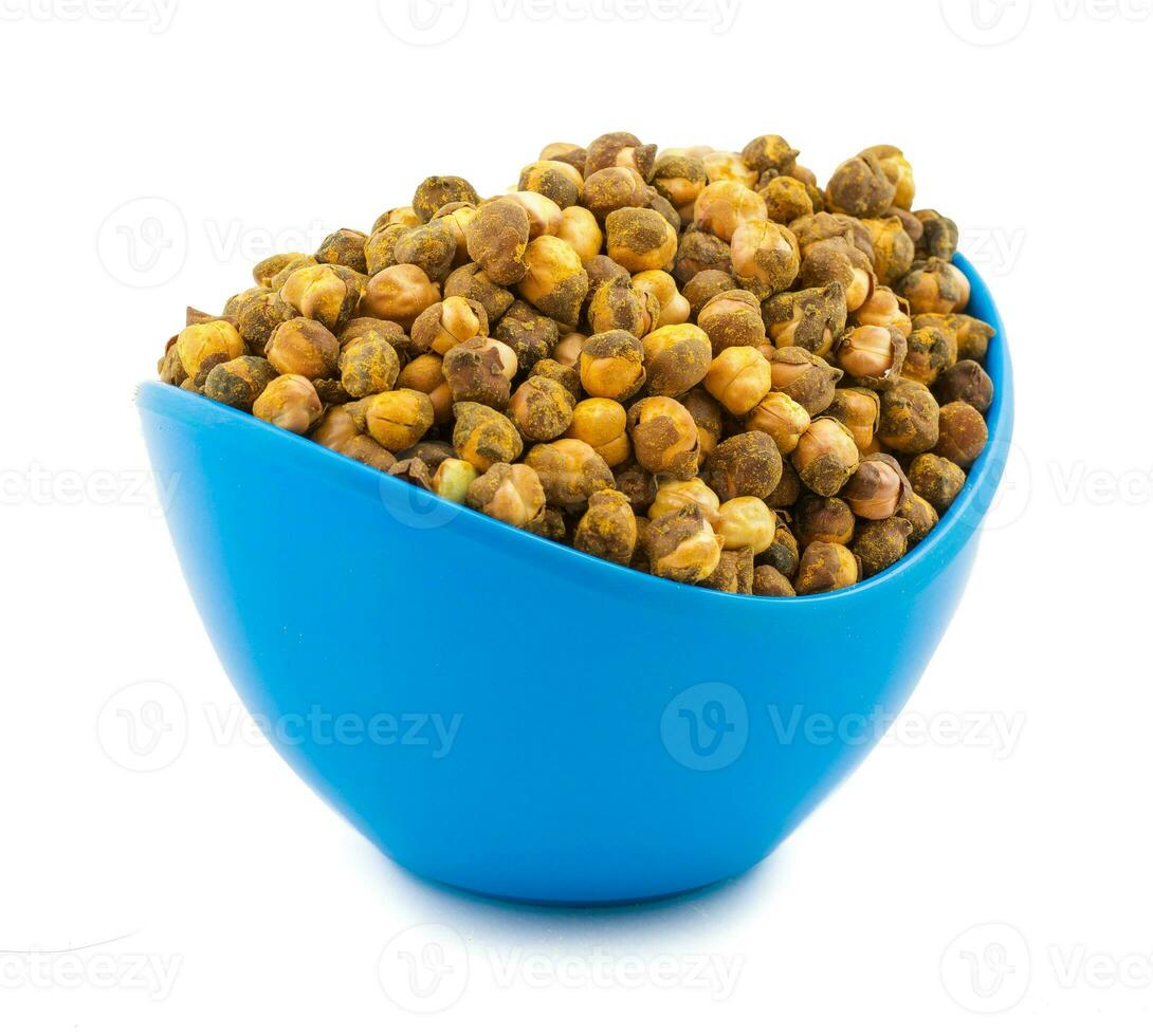 Roasted Chickpea or Gram on White Background photo