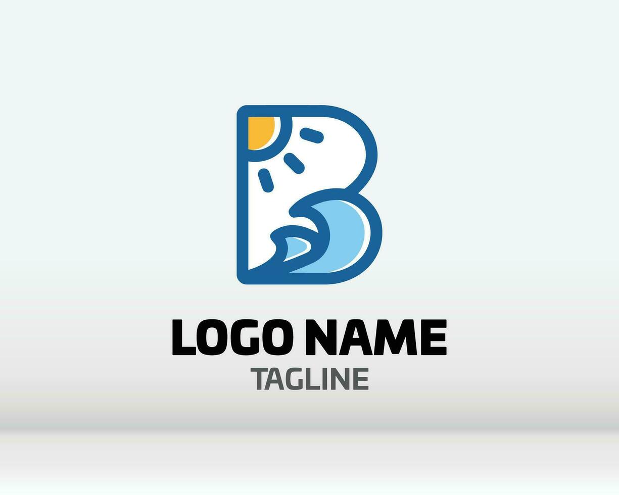 logotipo premium vector b en dos variaciones de color. hermoso diseño de logotipo para la marca de la empresa de lujo. elegante diseño de identidad en azul y dorado