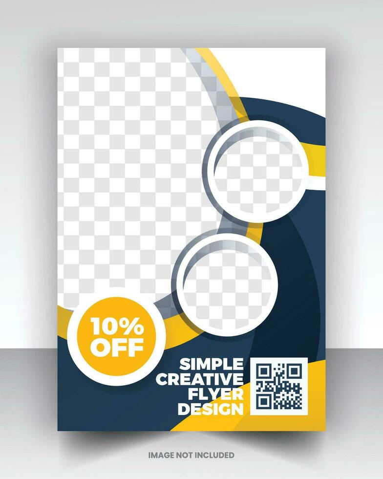 Simple medical flyer design vector art with editable fonts and decor nice color combination orange yellow black blue navy