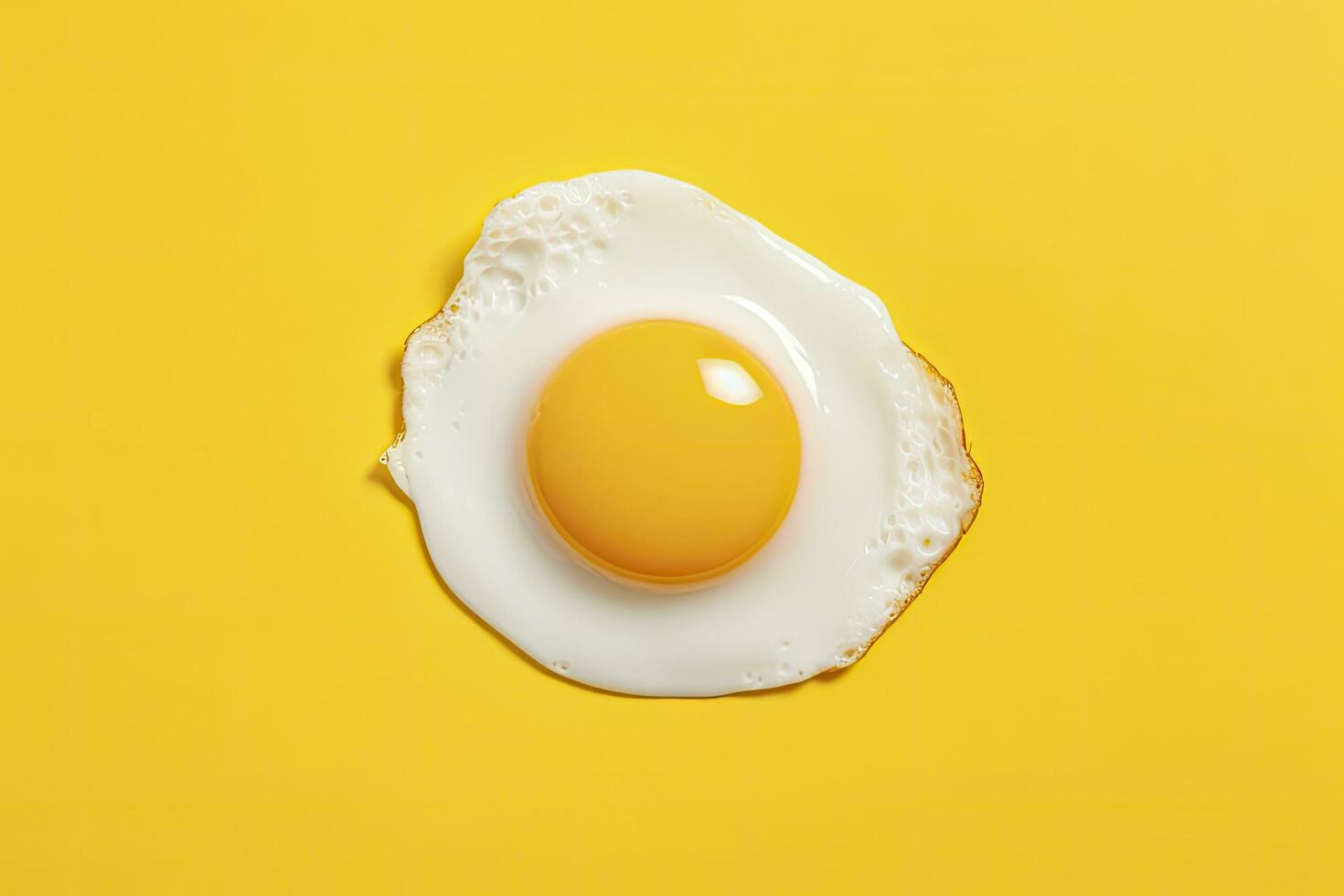 AI generated Fried egg on a yellow background. AI Generated photo