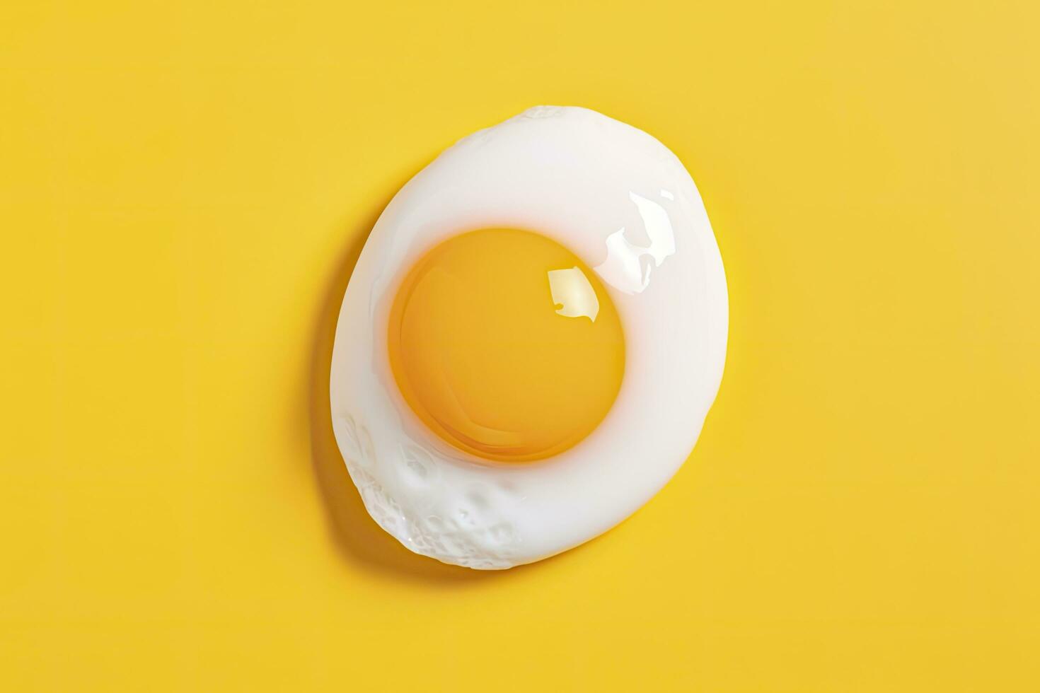 AI generated Fried egg on a yellow background. AI Generated photo