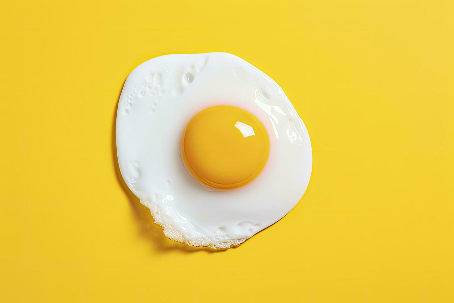 AI generated Fried egg on a yellow background. AI Generated photo