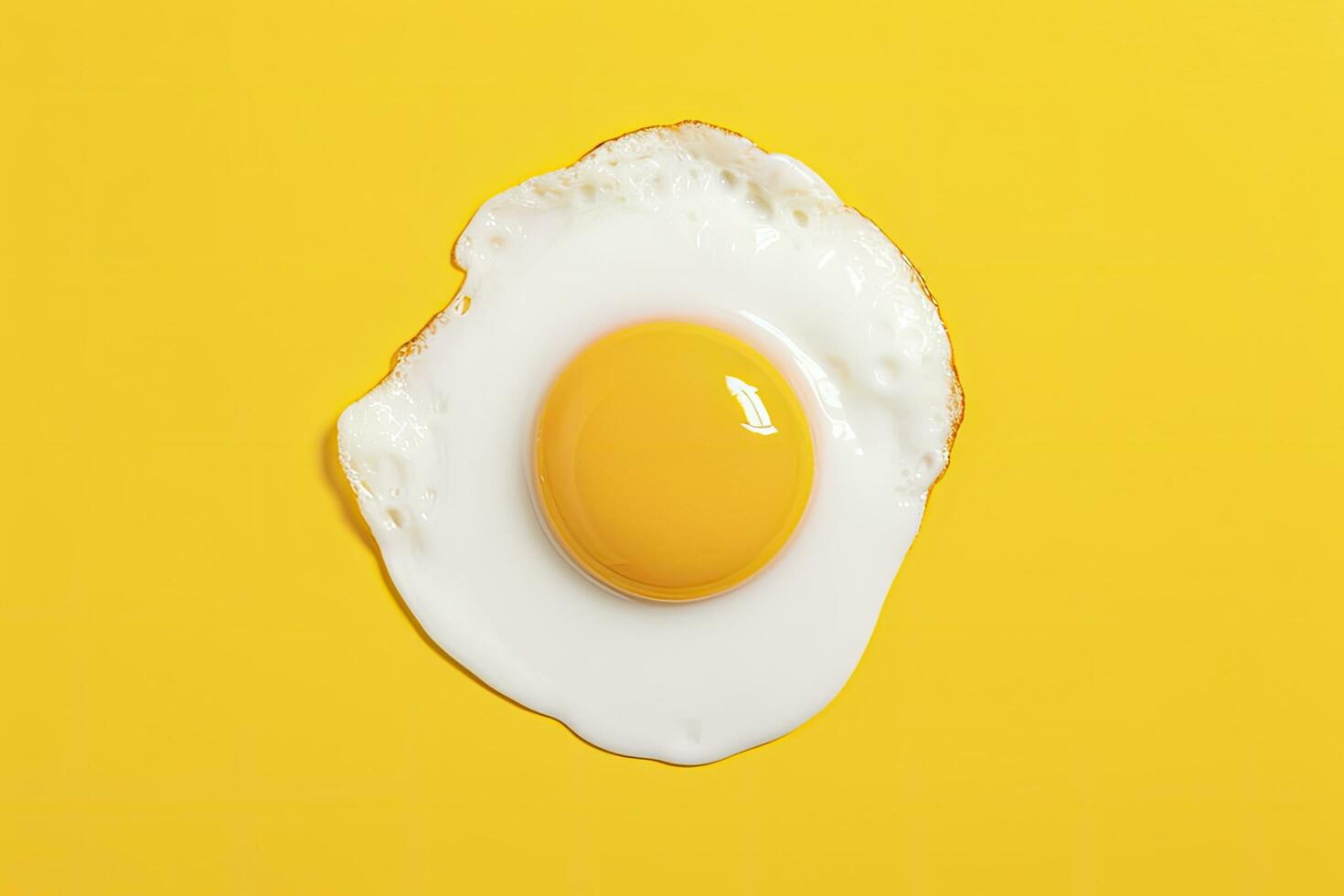 AI generated Fried egg on a yellow background. AI Generated photo