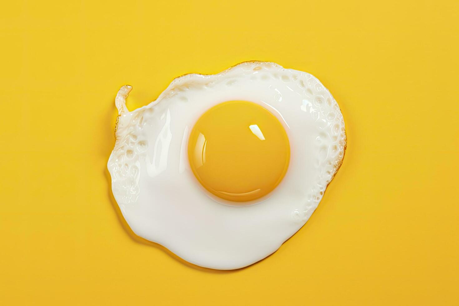 AI generated Fried egg on a yellow background. AI Generated photo