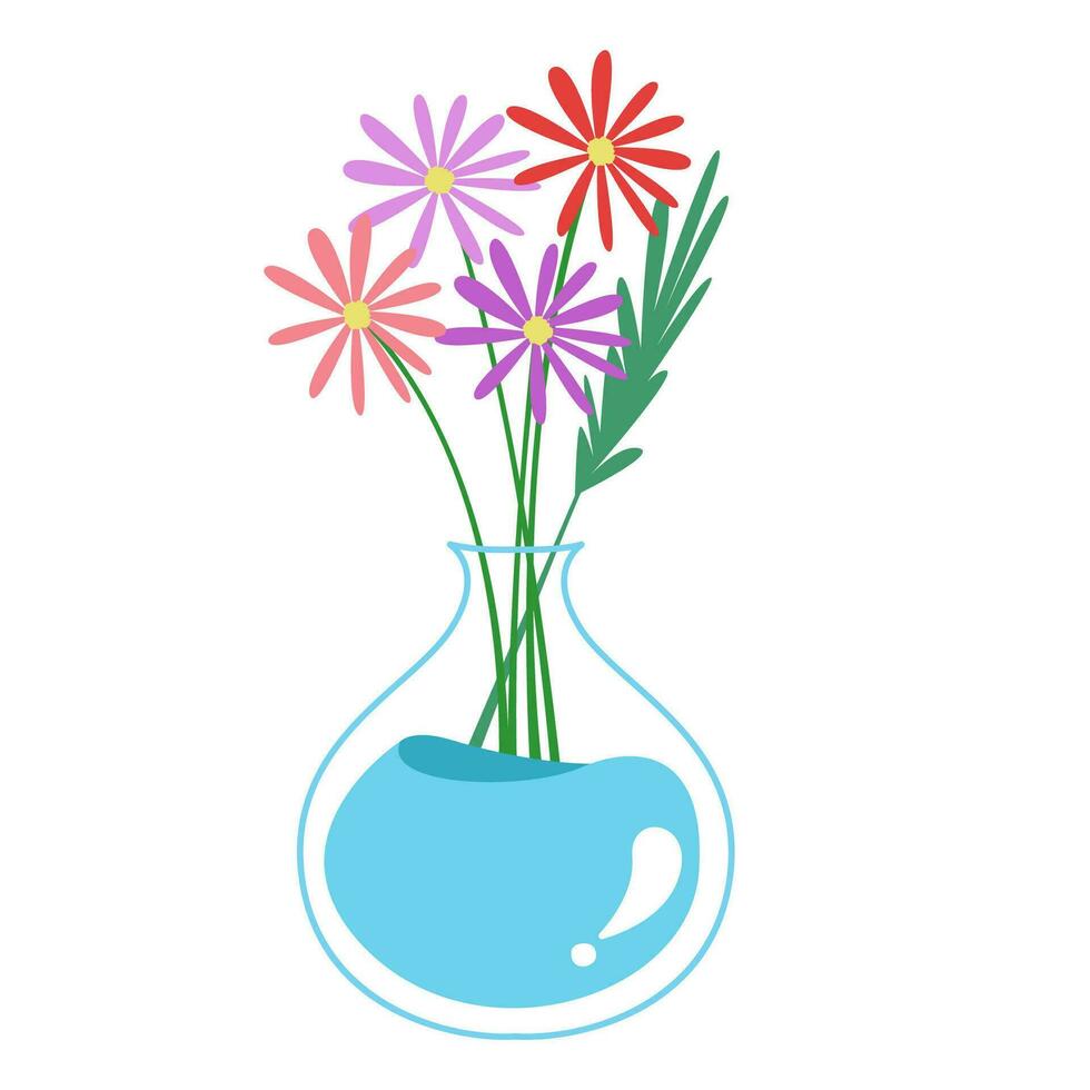 flower in vase vector