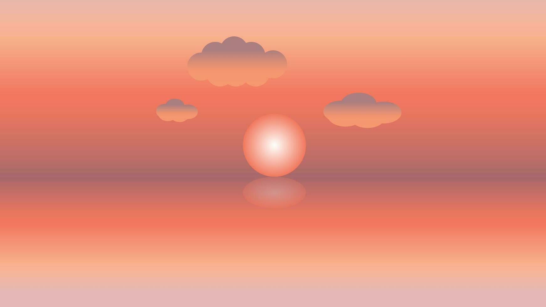 cloudy sunset illustration vector
