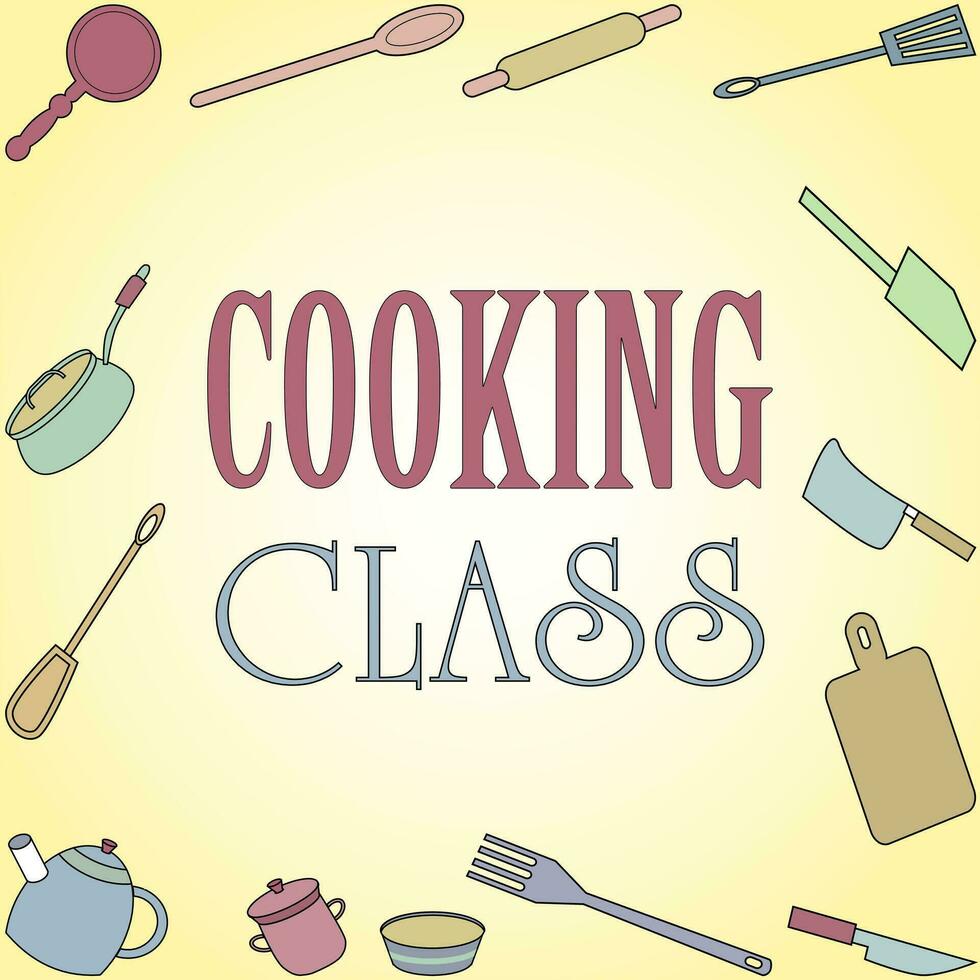 Cooking Class Sign Vector