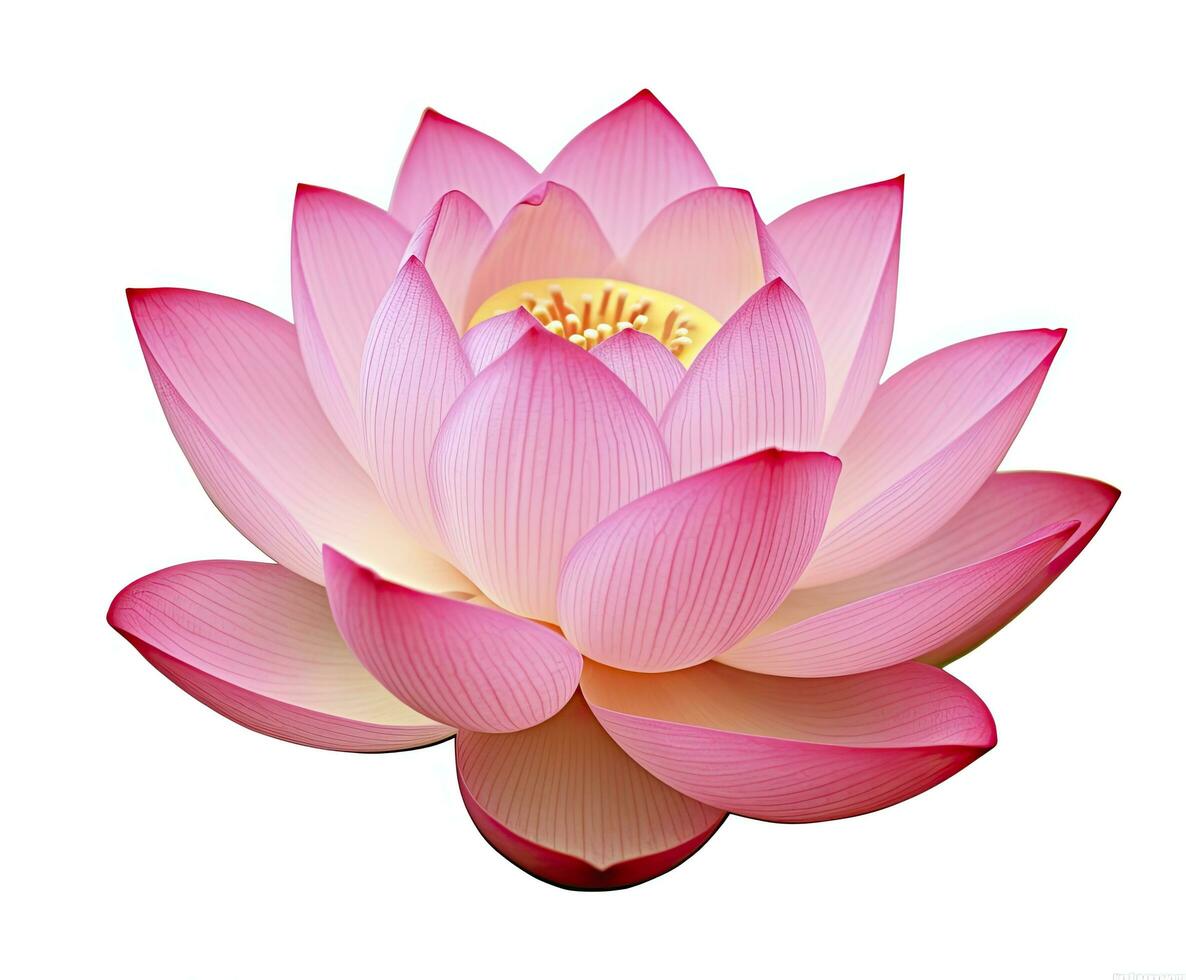 AI generated Lotus flower on white background. AI Generated photo