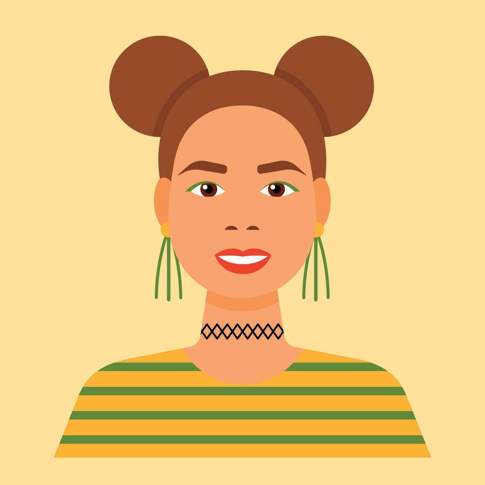 Girl vector flat illustration portrait