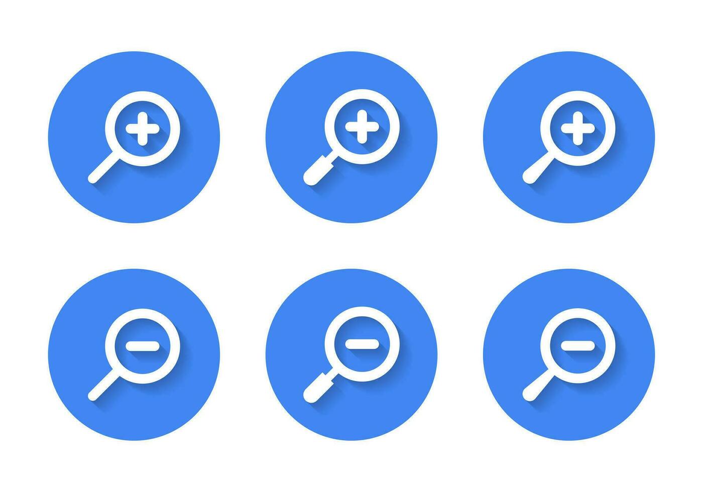 Zoom button icon with shadow. Magnifying glass vector 35252720 Vector