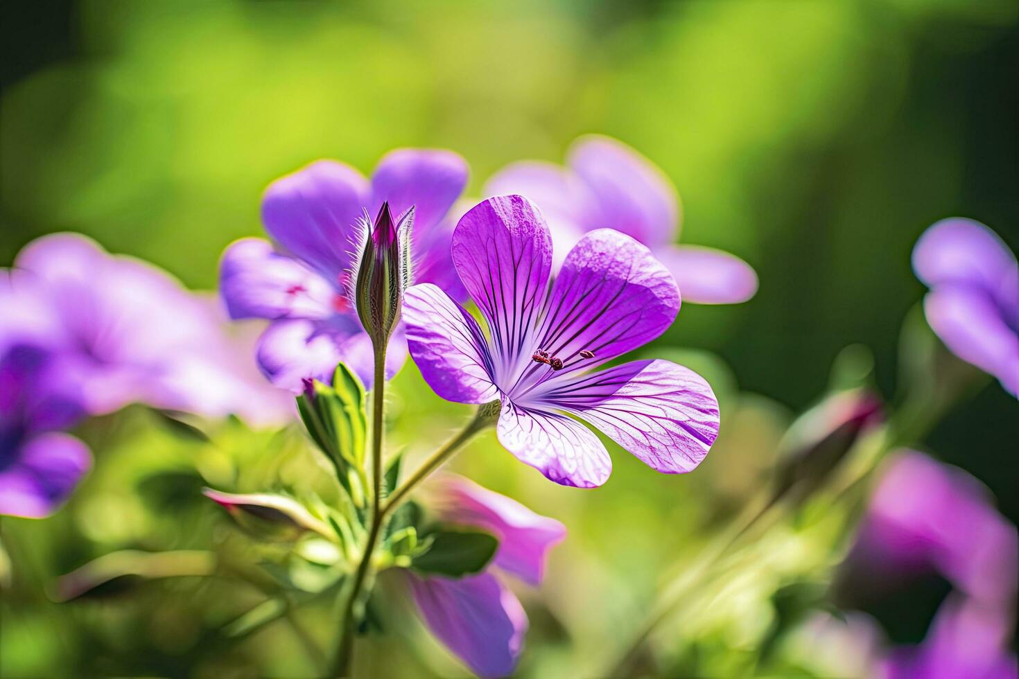 AI generated Geranium wilfordii flower. photo