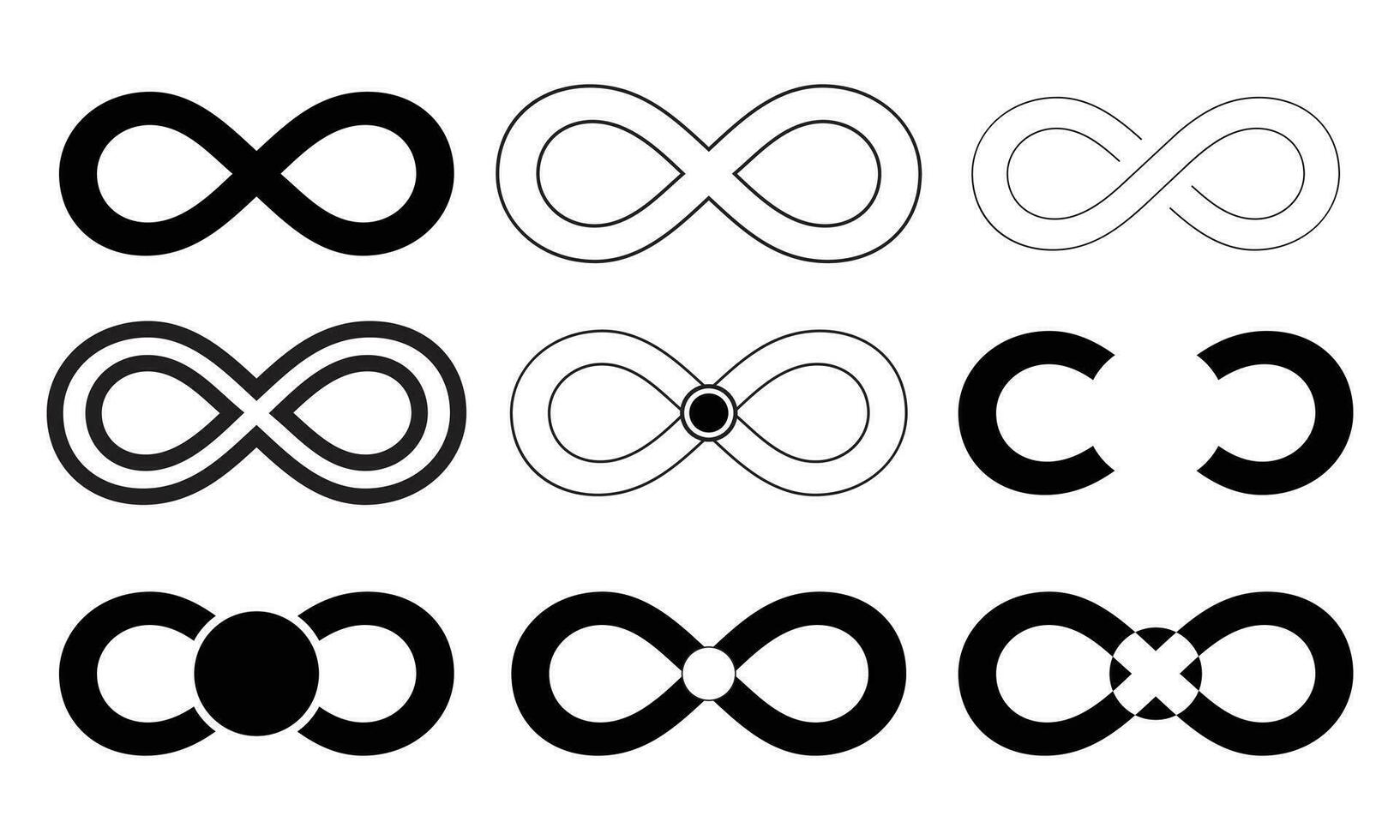 Infinity Vector Symbol Shape Collection.