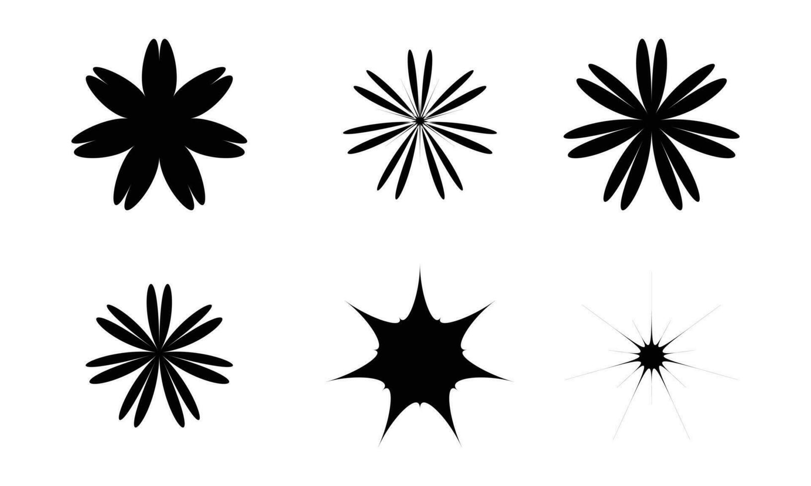 Set Of Star Vector Shapes.