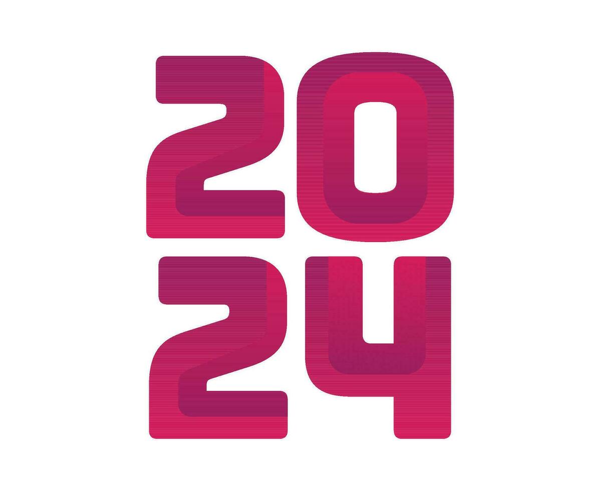 contento nuevo año 2024 resumen rosado gráfico diseño vector logo símbolo ilustración