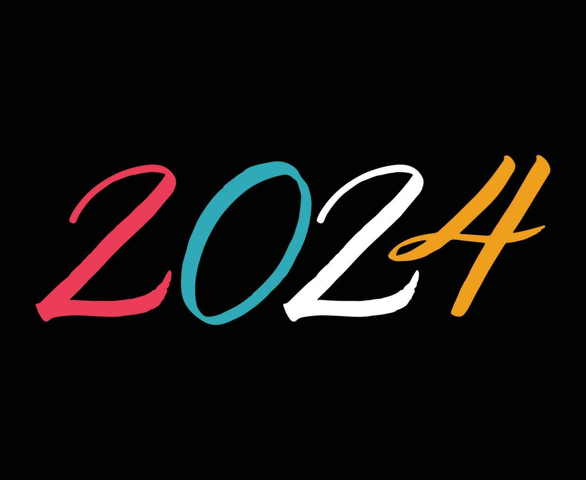 Happy New Year 2024 Abstract Graphic Design Vector Logo Symbol