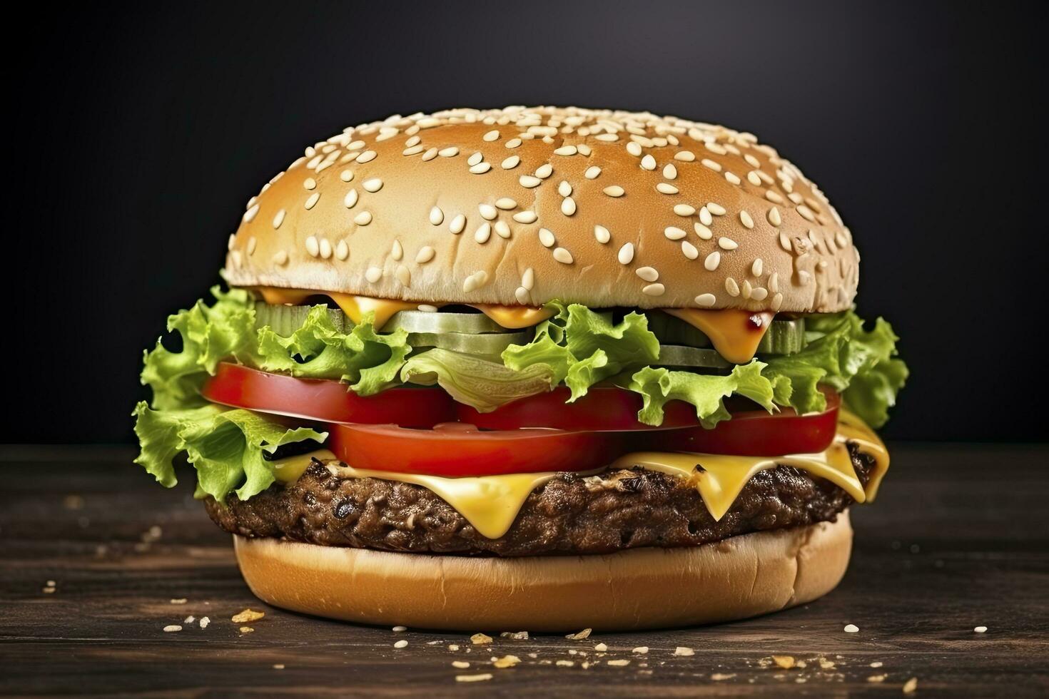 AI generated Best Hamburger Ever.  AI Generated photo