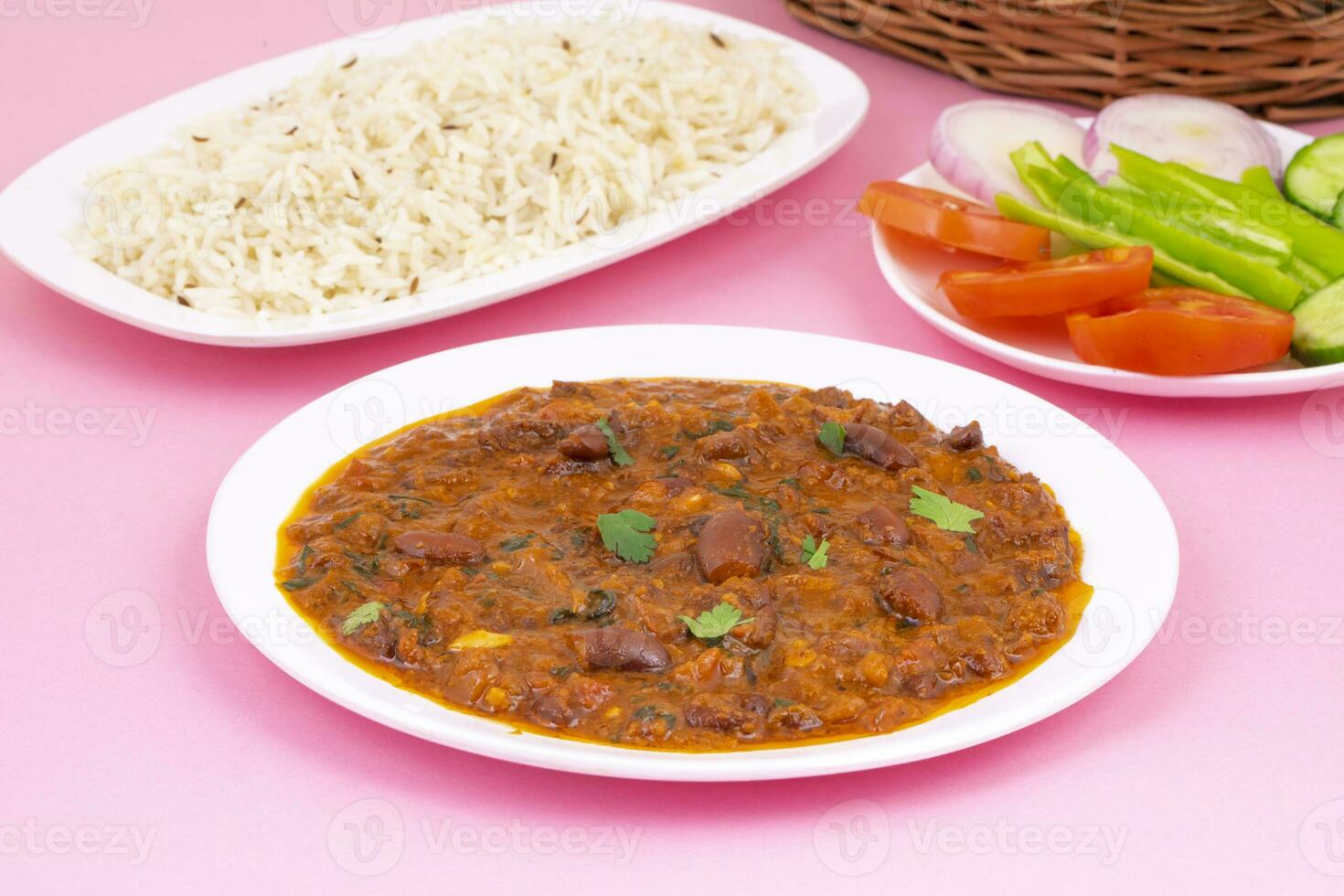 Rajma Chawal or Rajma Jeera Chawal Rice is a Traditional North Indian Food photo