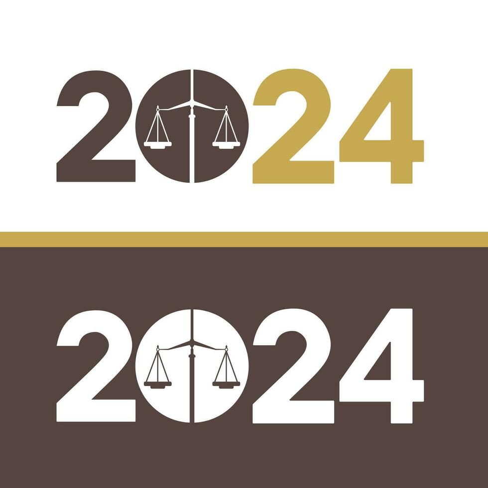 contento y legal nuevo año 2024 tarjeta diseño. vector