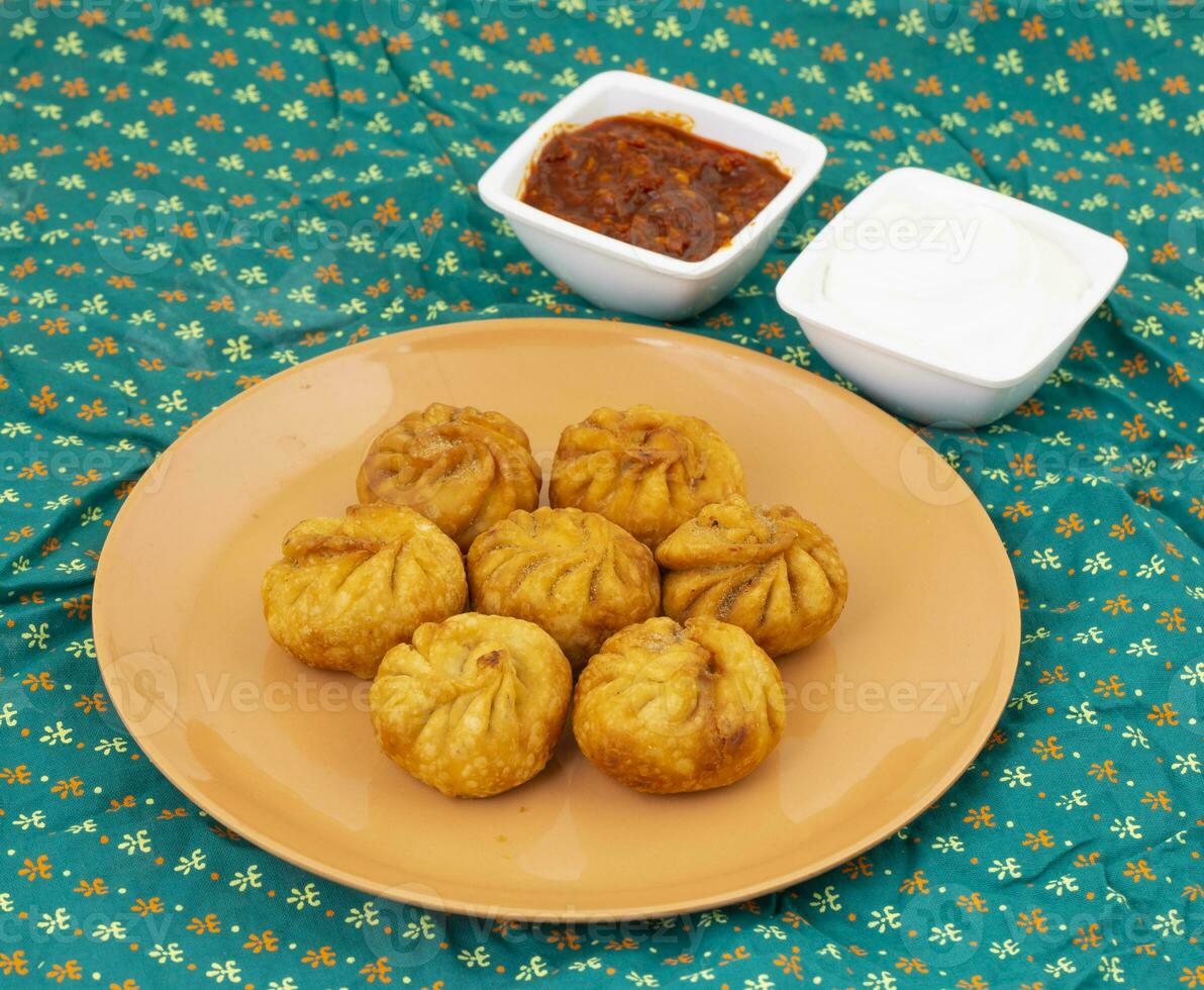 Fried Momos is a Traditional Dumpling Food From Nepal photo