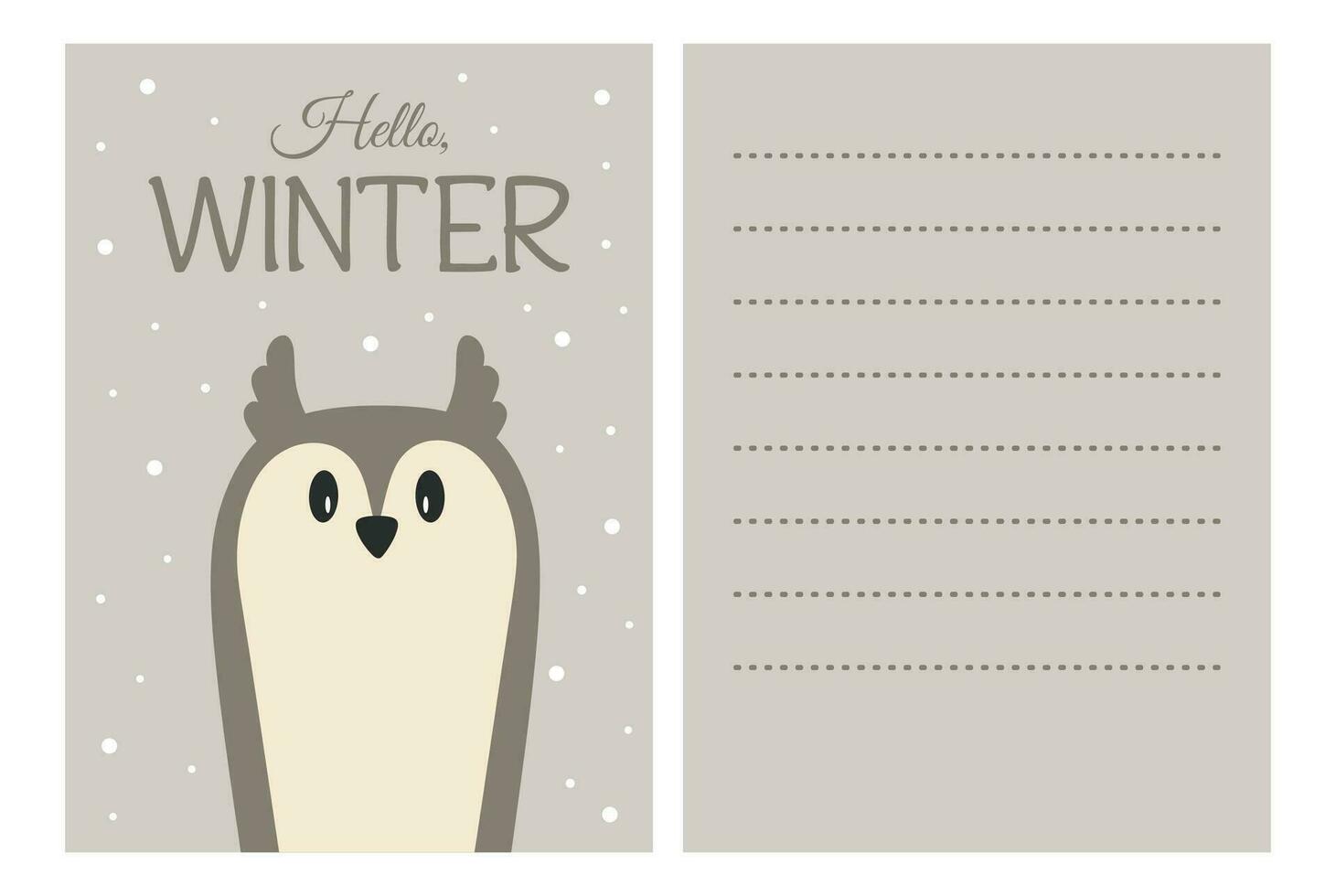 linda Navidad tarjeta postal con búho vector