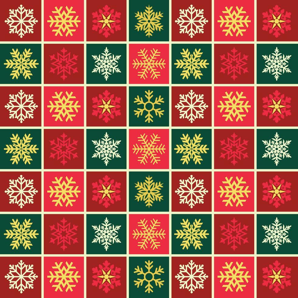 Bright Christmas Pattern with Different Stylized Snowflakes vector
