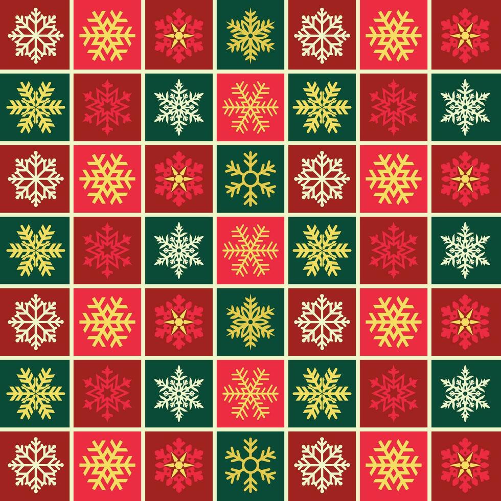 Bright Christmas Pattern with Different Stylized Snowflakes vector