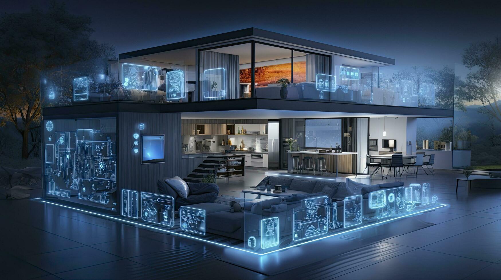 AI generated Connected Living, The IoT Revolution in Smart Homes. AI Generated photo