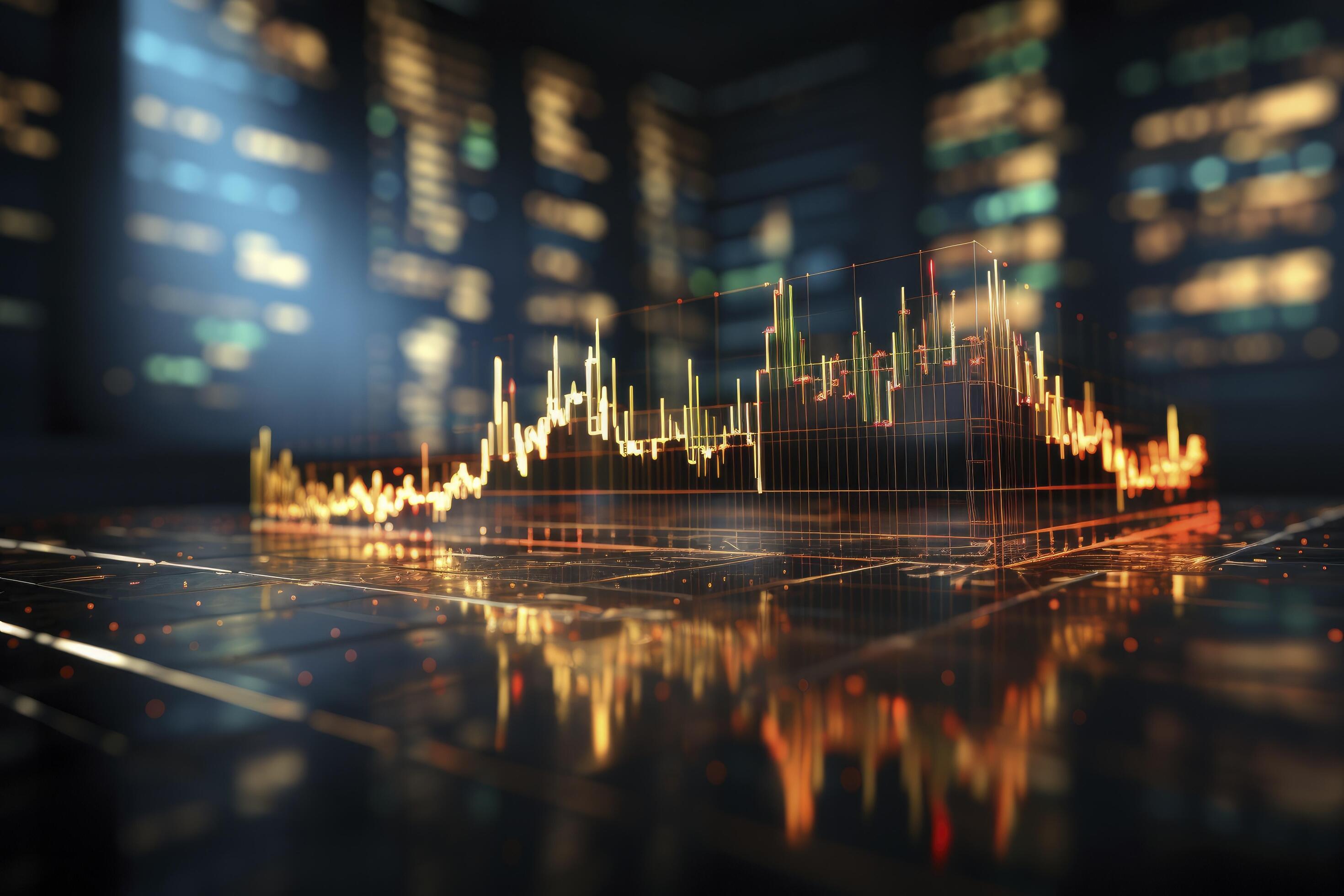 AI generated Stock market or forex trading graph. AI Generated 35254231