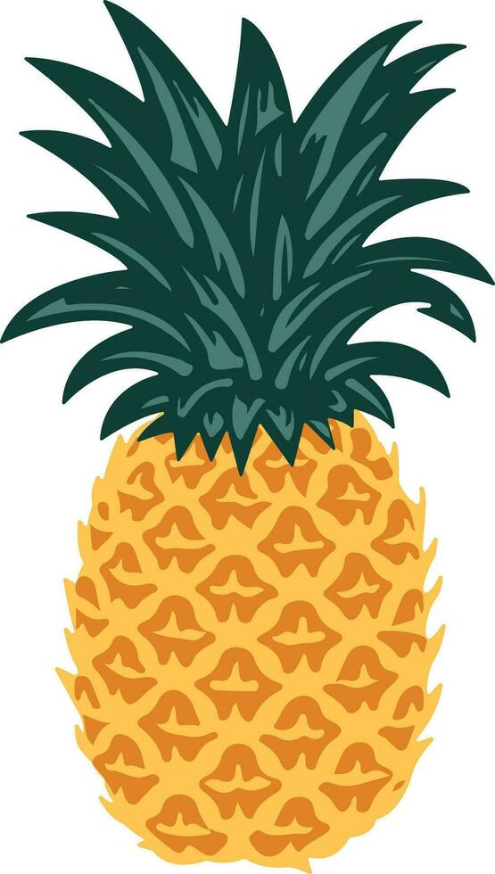 piña sobre fondo blanco vector