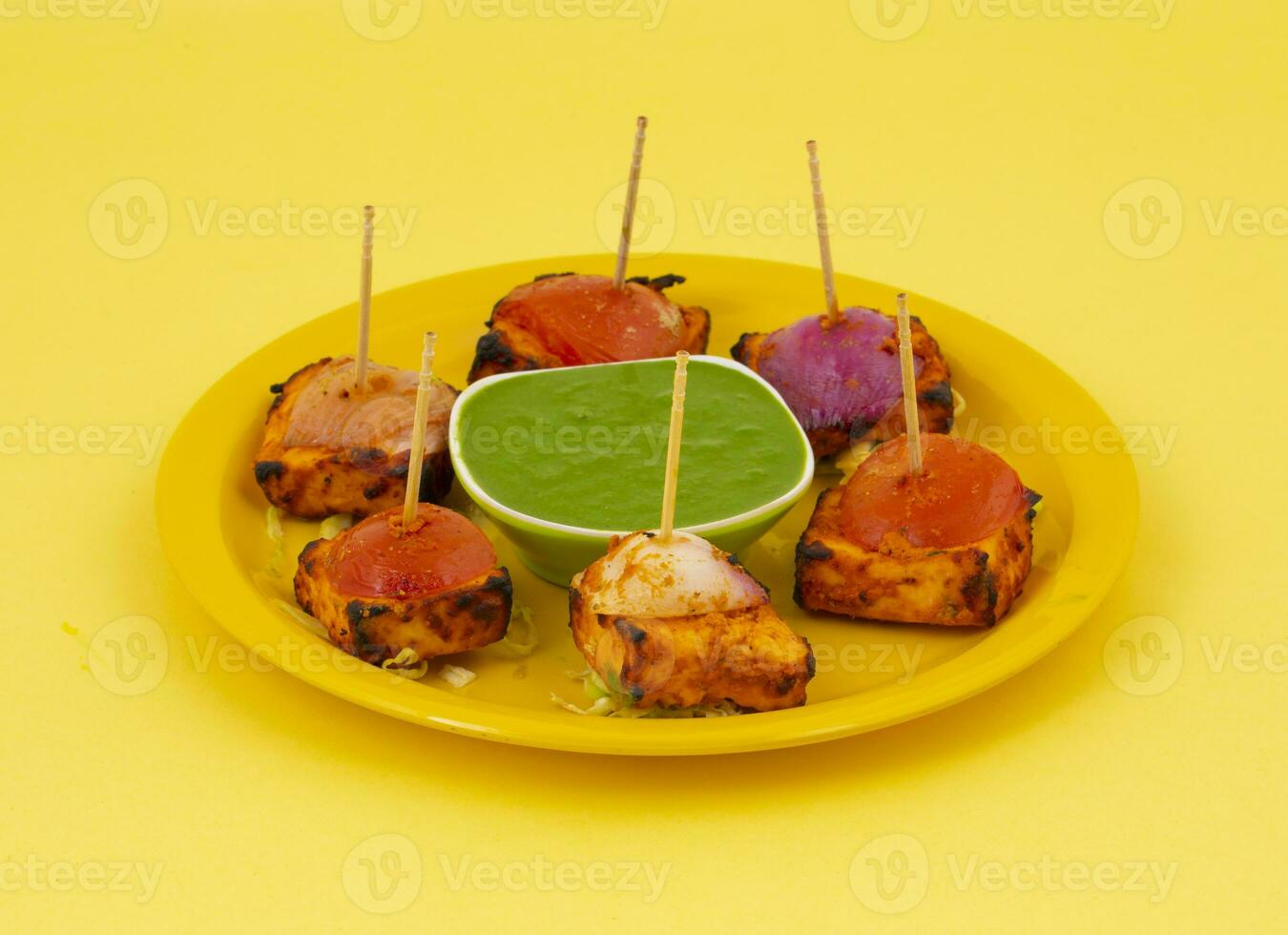 Indian Starter Dish Paneer Tikka Kabab or Barbecue Paneer Tikka Kabab photo