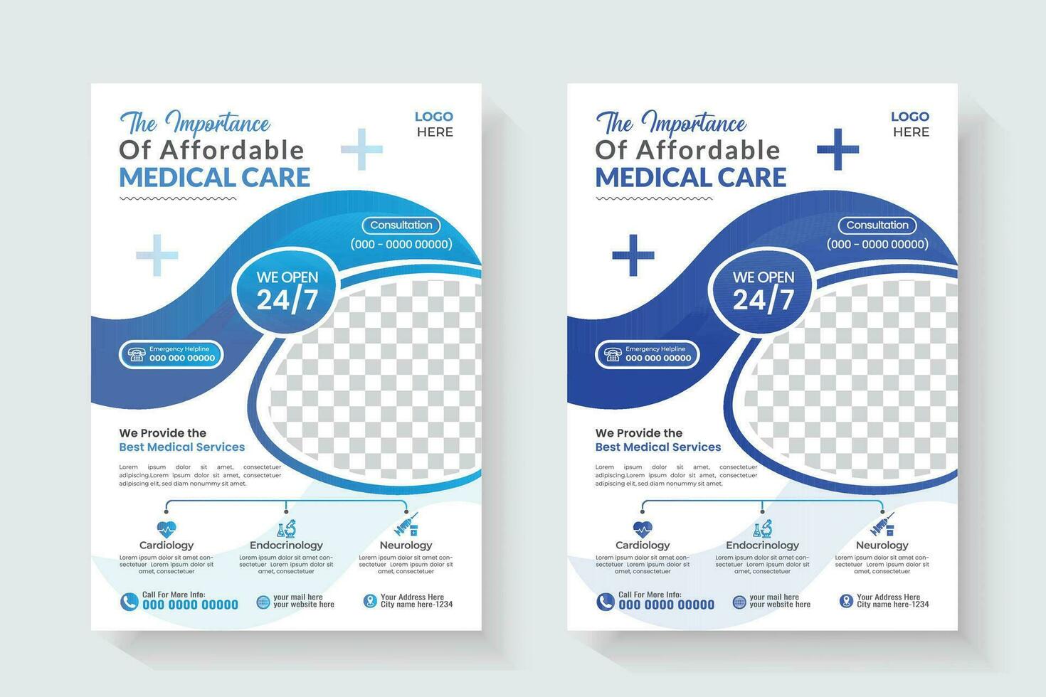 Medical healthcare flyer design template, flat icons for a report and medical brochure design,vector template in A4 size. vector