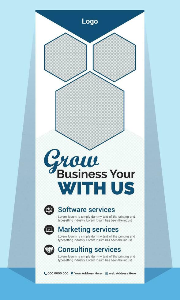 Unique and professional roll up banner design vector