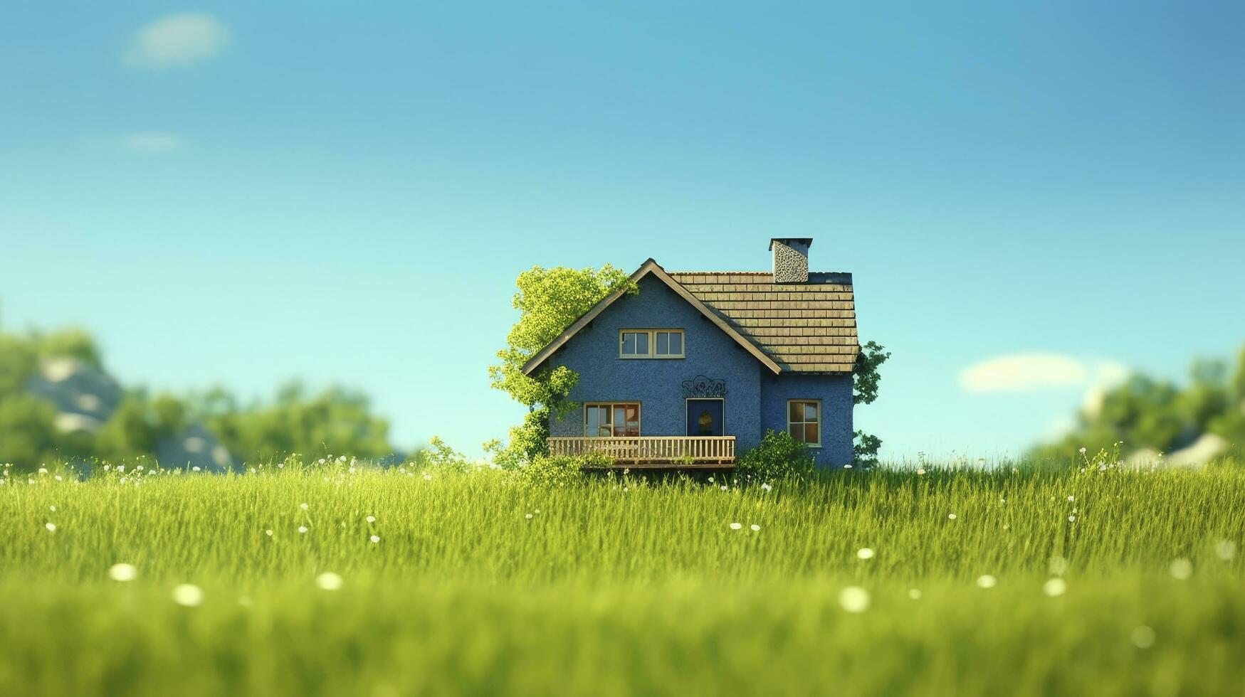 AI generated Green and environmentally friendly housing concept. AI Generated photo