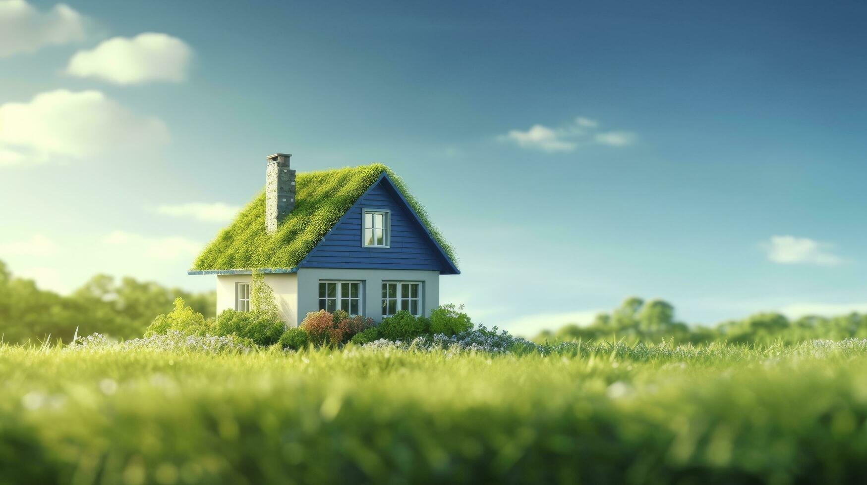 AI generated Green and environmentally friendly housing concept. AI Generated photo