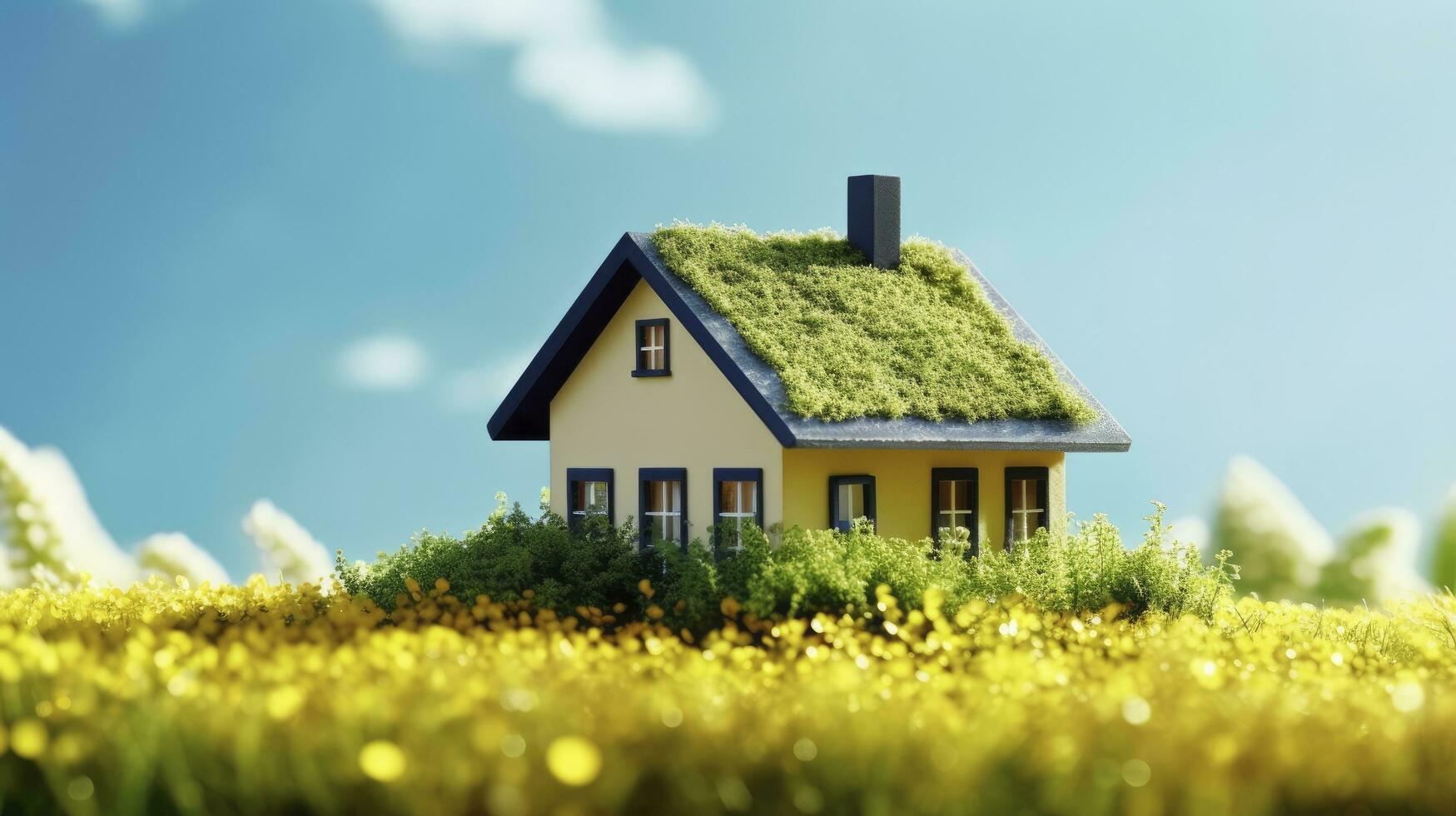 AI generated Green and environmentally friendly housing concept. AI Generated photo