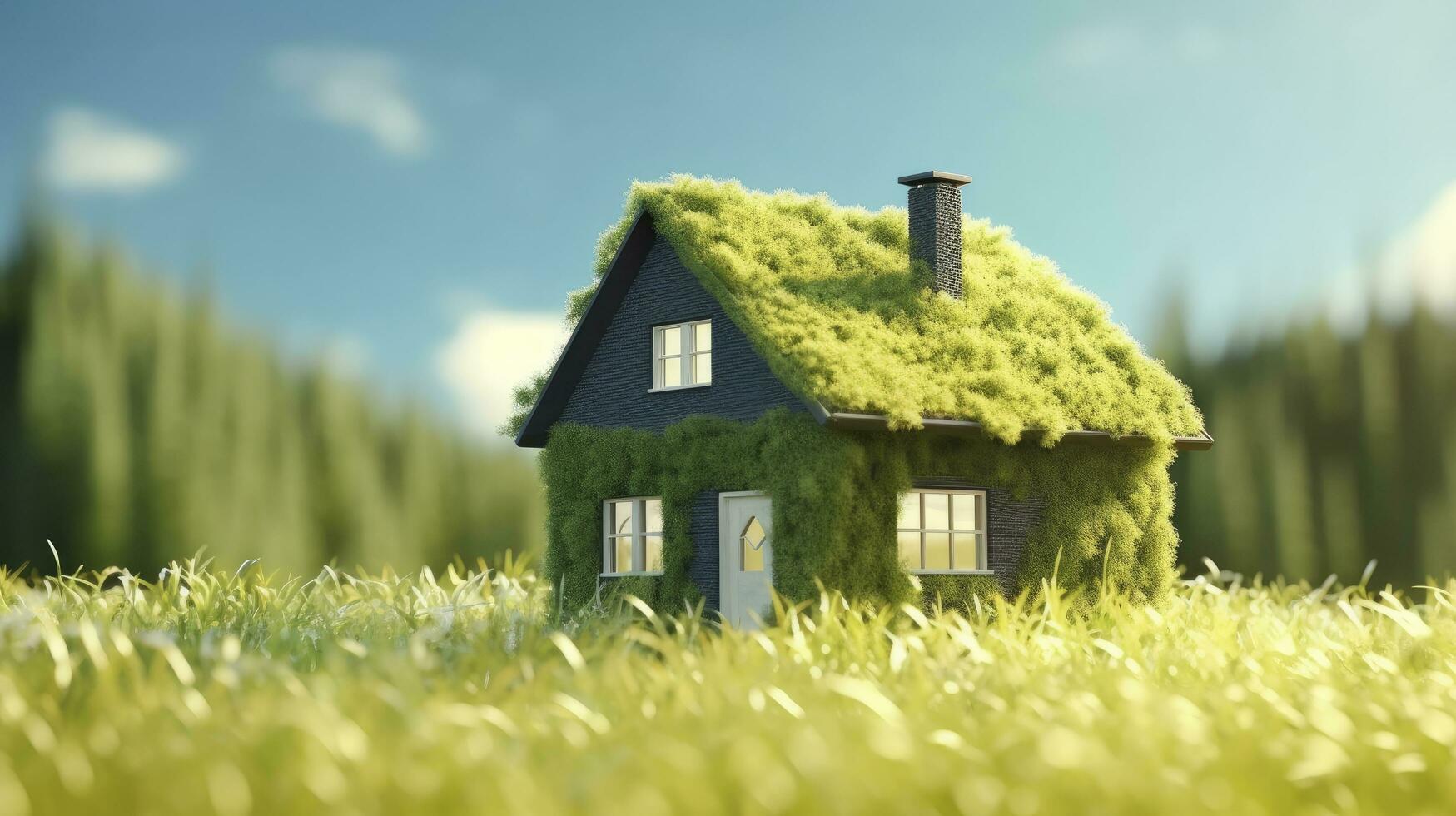 AI generated Green and environmentally friendly housing concept. AI Generated photo