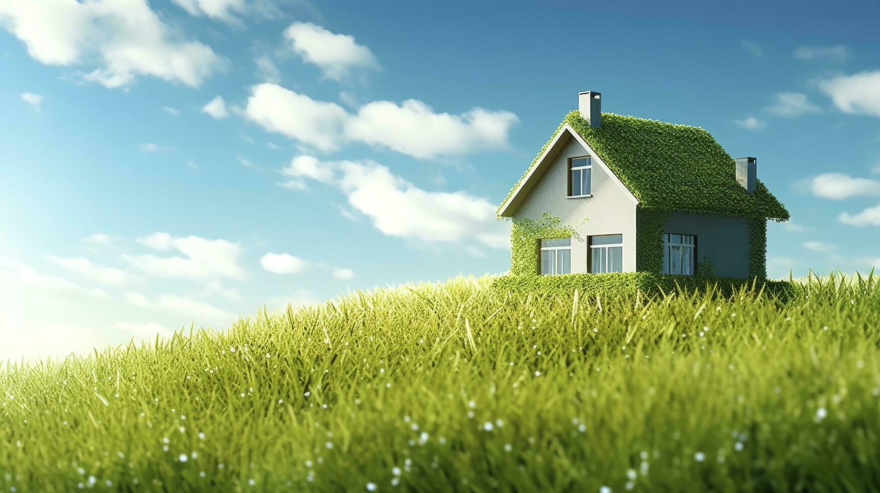 AI generated Green and environmentally friendly housing concept. AI Generated photo