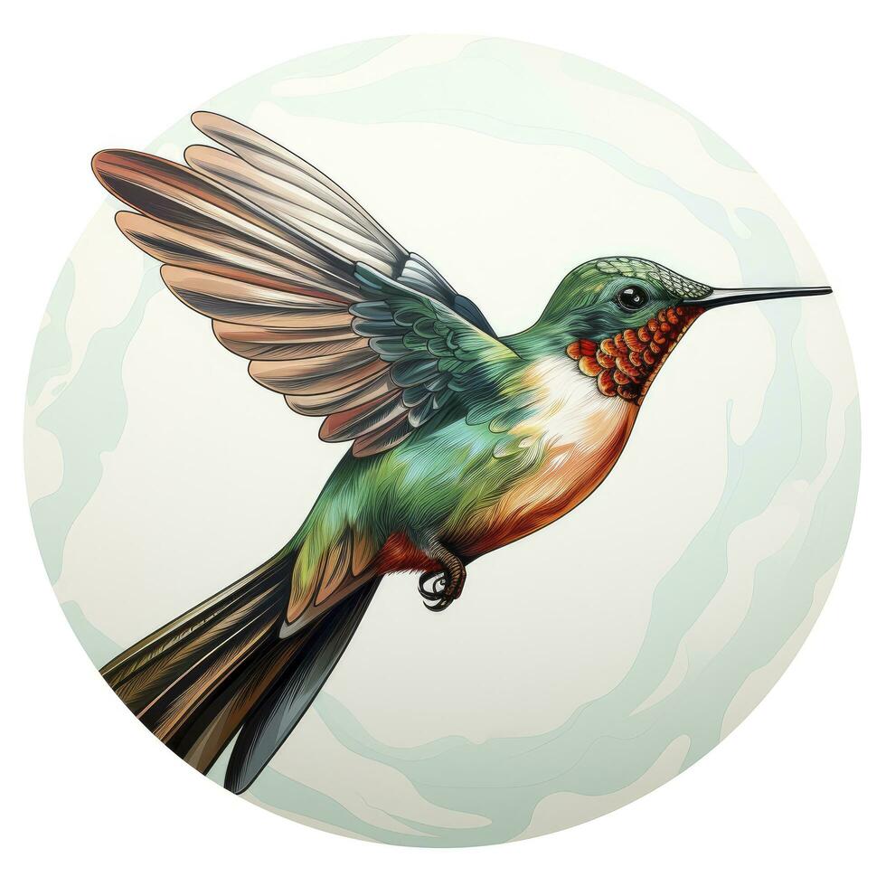 ai generado colibrí clipart en blanco antecedentes. ai generado foto