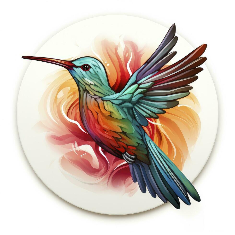 AI generated Hummingbird clipart on white background. AI Generated photo