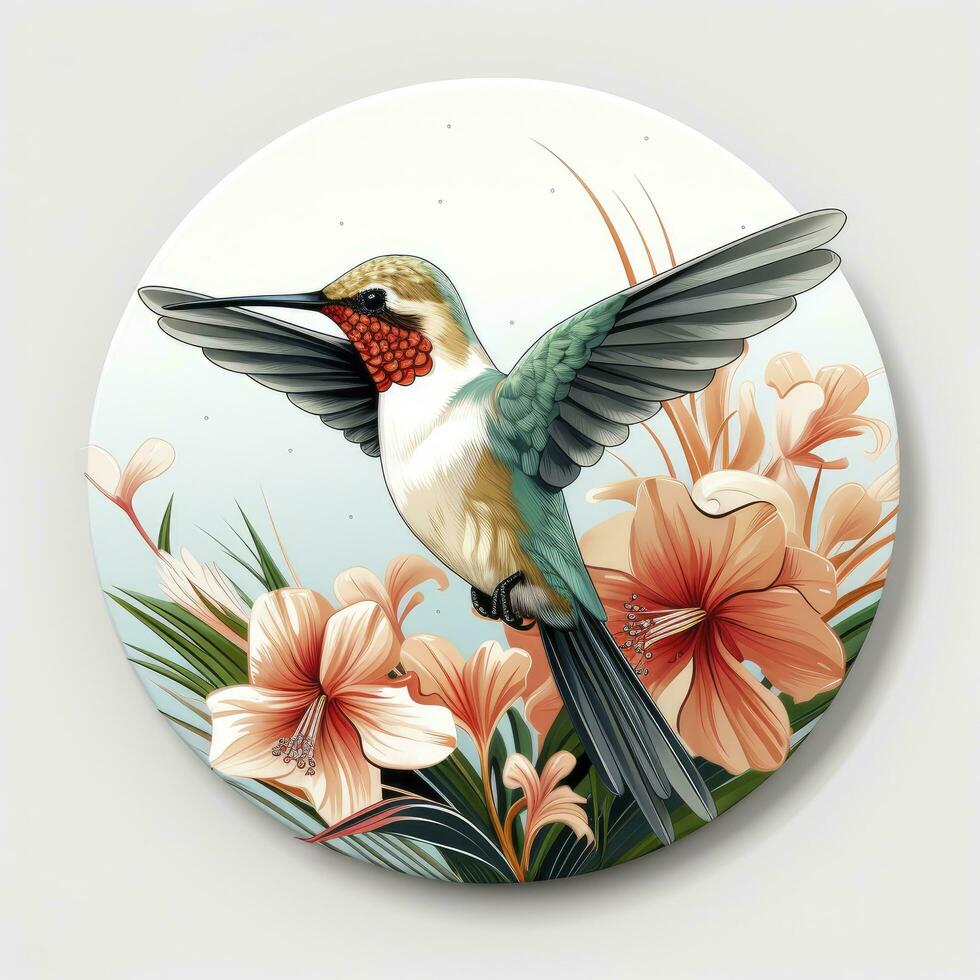 AI generated Hummingbird clipart on white background. AI Generated photo