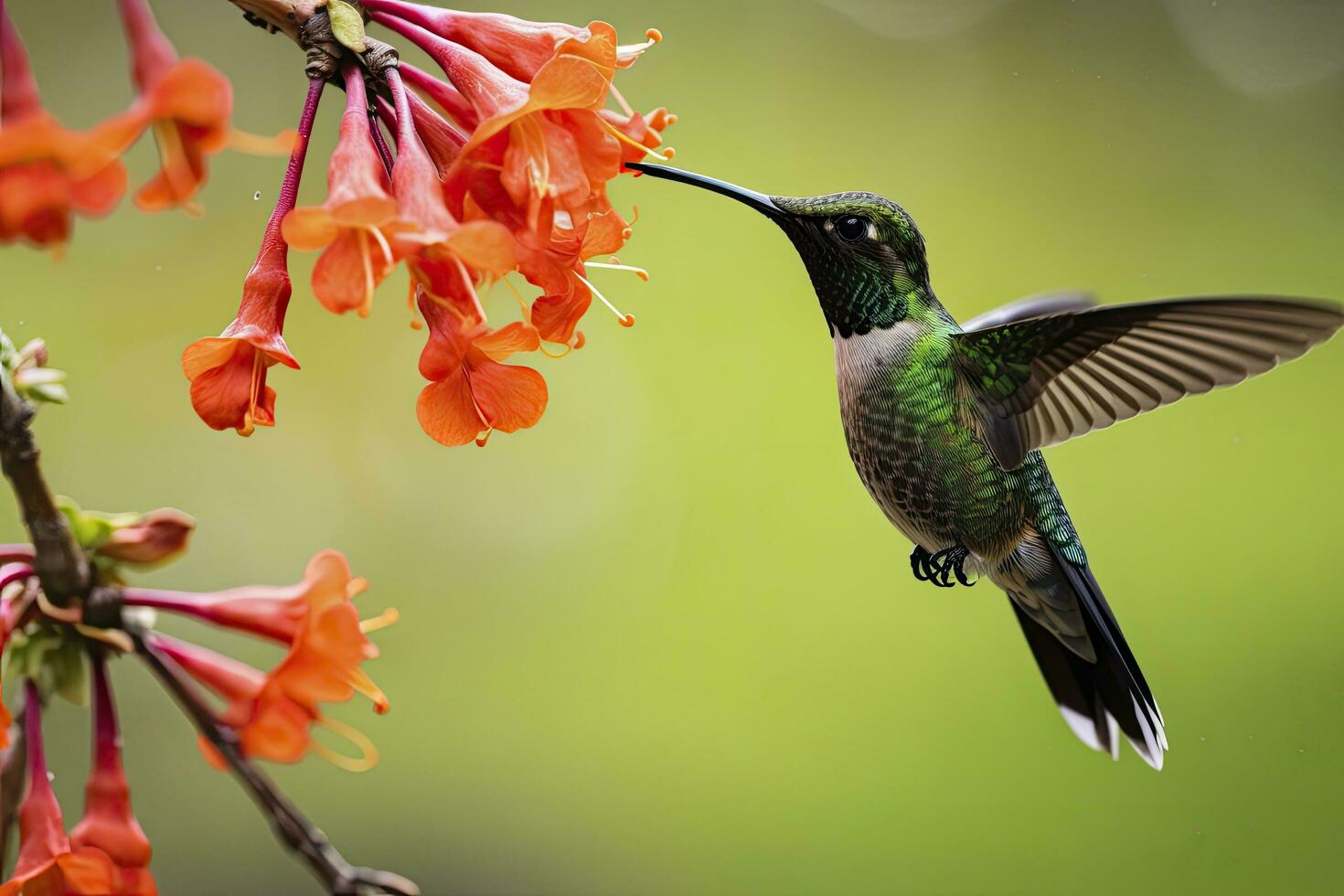 AI generated Hummingbird in Costa Rica. AI Generated. photo